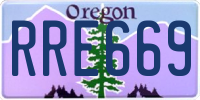 OR license plate RRE669