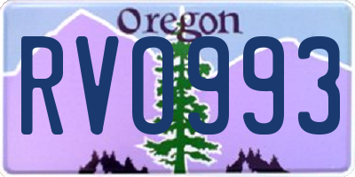 OR license plate RVO993