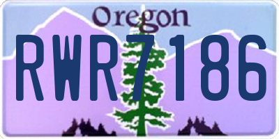 OR license plate RWR7186