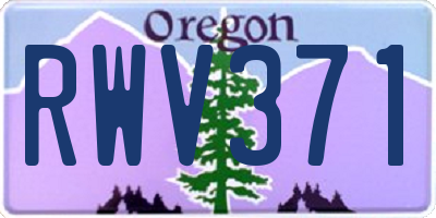 OR license plate RWV371