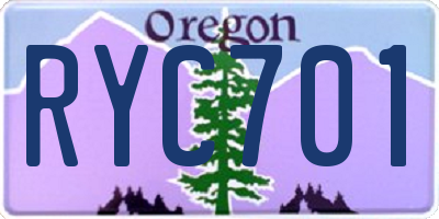 OR license plate RYC701