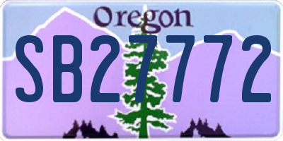 OR license plate SB27772