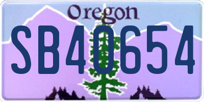 OR license plate SB40654