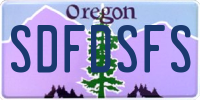 OR license plate SDFDSFS