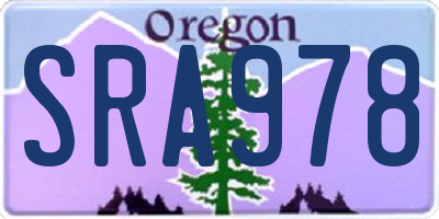 OR license plate SRA978