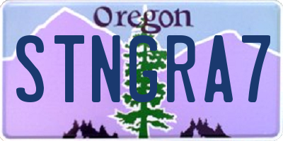 OR license plate STNGRA7