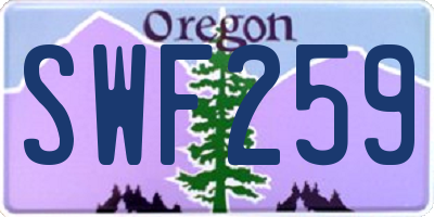 OR license plate SWF259