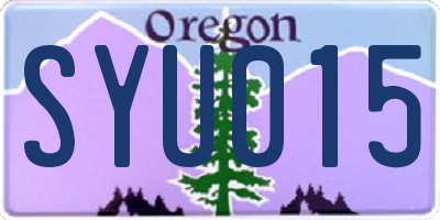 OR license plate SYU015