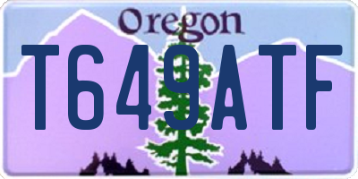 OR license plate T649ATF