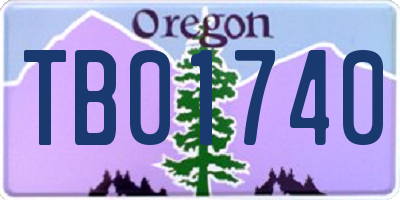 OR license plate TB01740