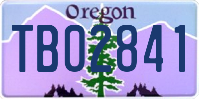 OR license plate TB02841