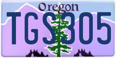 OR license plate TGS305