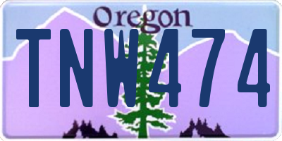 OR license plate TNW474