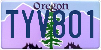 OR license plate TYV801