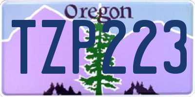 OR license plate TZP223
