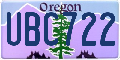 OR license plate UBC722