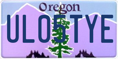 OR license plate UL05TYE