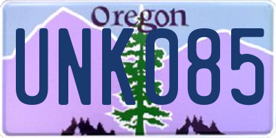 OR license plate UNK085