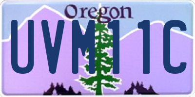 OR license plate UVM11C