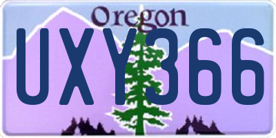 OR license plate UXY366