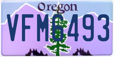 OR license plate VFM6493