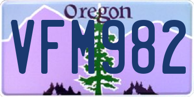 OR license plate VFM982