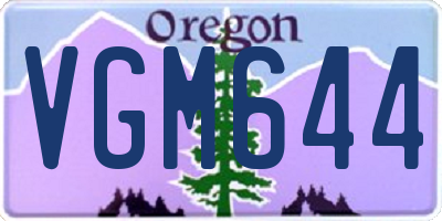 OR license plate VGM644