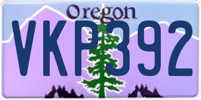 OR license plate VKP392