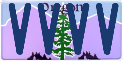 OR license plate VVVV