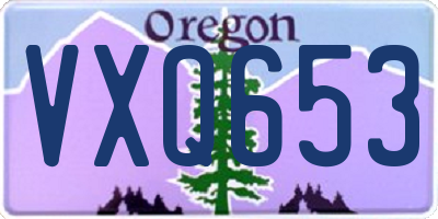 OR license plate VXQ653