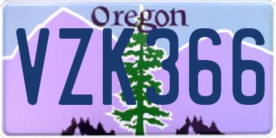 OR license plate VZK366