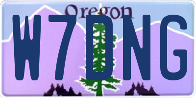 OR license plate W7DNG