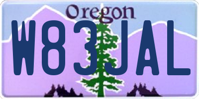 OR license plate W83JAL