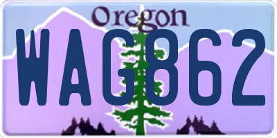 OR license plate WAG862