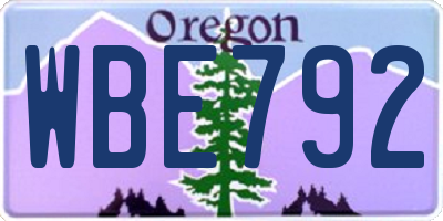 OR license plate WBE792