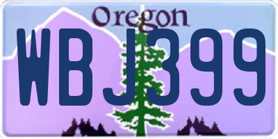 OR license plate WBJ399