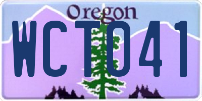 OR license plate WCT041