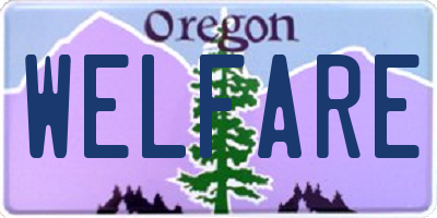 OR license plate WELFARE