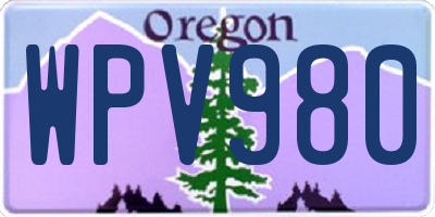 OR license plate WPV980