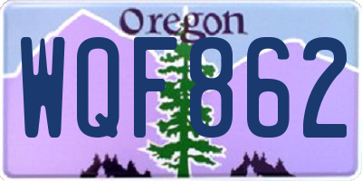 OR license plate WQF862