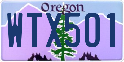 OR license plate WTX501