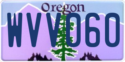 OR license plate WVV060