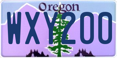 OR license plate WXY200