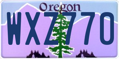 OR license plate WXZ770