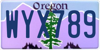 OR license plate WYX789