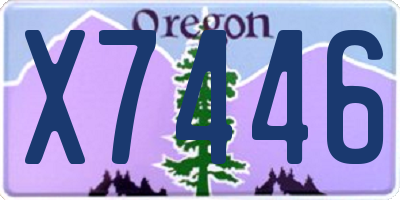 OR license plate X7446