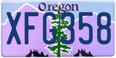 OR license plate XFG358