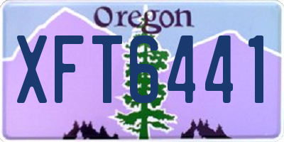 OR license plate XFT6441