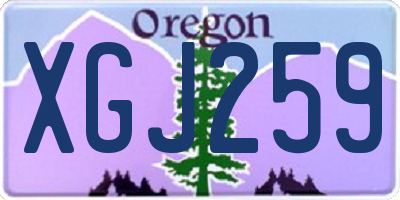 OR license plate XGJ259