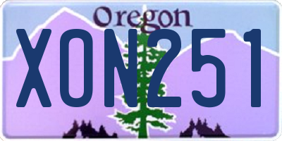 OR license plate XON251